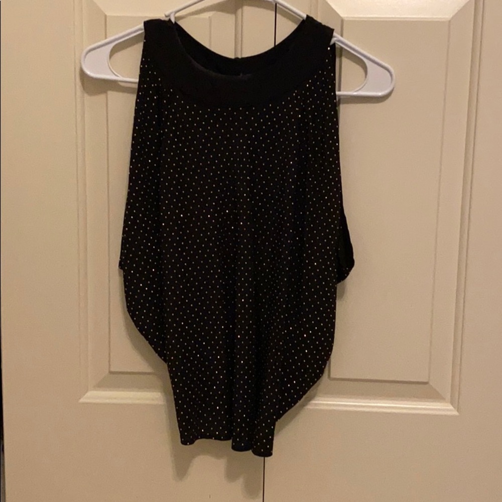 Bebe Backless Tank with Gold Beading